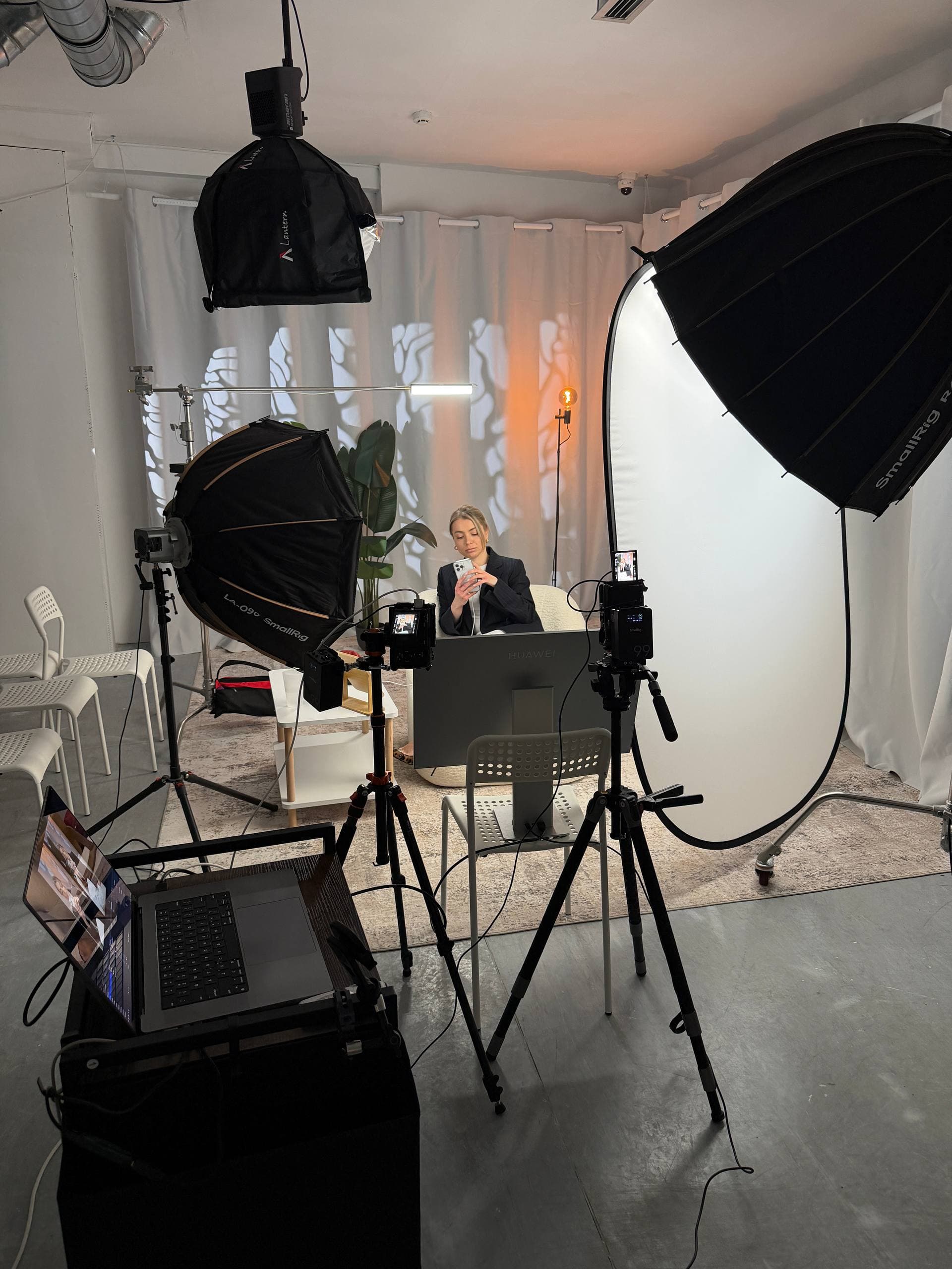 Behind the scenes professional production setup at Film Büro Lisbon